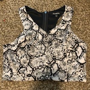 Snake print cropped top
